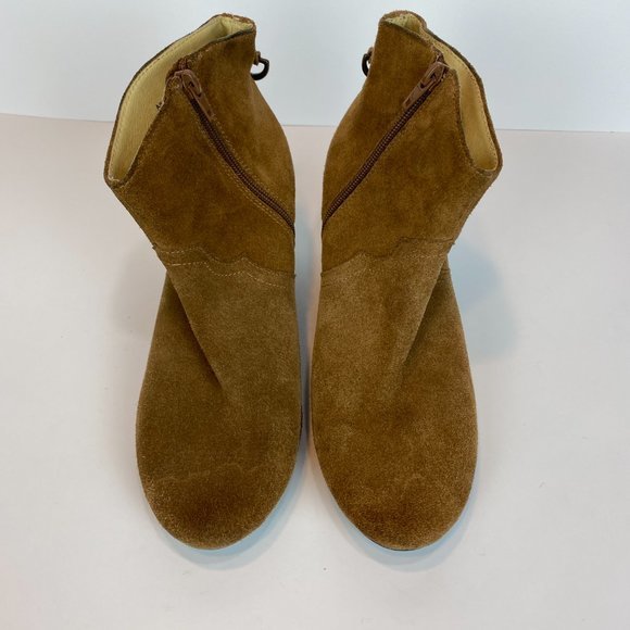 Donald J. Pliner DMSX Ankle Booties 8 Brown Suede Leather Zip Annie Boots Women - Picture 10 of 13